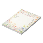 水彩ワイルドフラワーズソフトパステルフローラ ノートパッド (回転)