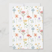 水彩ワイルドフラワーズフローラブライダルシャワー 招待状 (裏面)