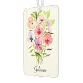 水彩ワイルドフラワーズフローラブーケ名 カーエアーフレッシュナー (左)