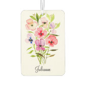 水彩ワイルドフラワーズフローラブーケ名 カーエアーフレッシュナー (裏面)