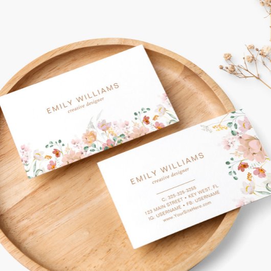 水彩ワイルドフラワーズフローラ名刺 名刺