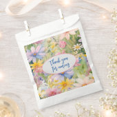 水彩ワイルドフラワーズブライダルシャワー優先バッグ フェイバーバッグ (クリップ留めされた状態)