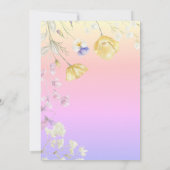 水彩ワイルドフラワーズベビー散水ベビーシャワー 招待状 (裏面)