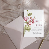 水彩ワイルドフラワーズボホ結婚式招待状 招待状