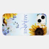 水彩ワイルドフラワーズモノグラムiPhoneケース Case-Mate iPhoneケース (裏面 (横))