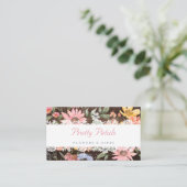 水彩ワイルドフラワーズヴィンテージレース素朴&ウッド 名刺 (スタンド正面)