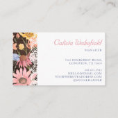 水彩ワイルドフラワーズヴィンテージレース素朴&ウッド 名刺 (裏面)