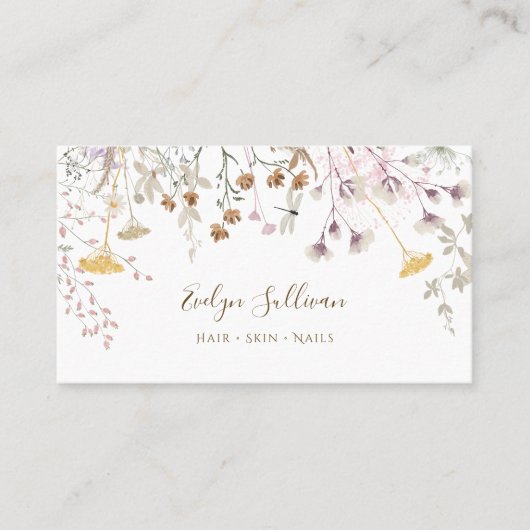 水彩ワイルドフラワーズ名刺 名刺 (正面)