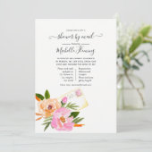 水彩ワイルドフラワーズ春ベビーシャワーbyメール 招待状 (スタンド正面)