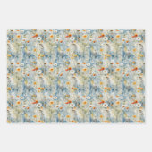 水彩ワイルドフラワーズ春草地 ラッピングペーパーシート (正面2)