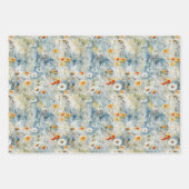 水彩ワイルドフラワーズ春草地 ラッピングペーパーシート (正面)