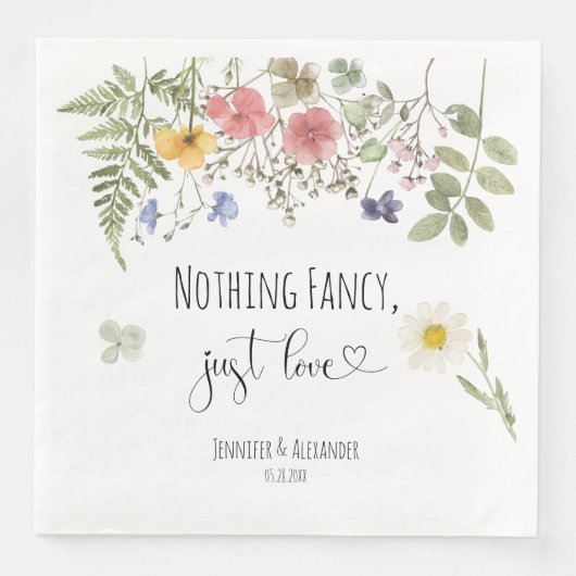 水彩ワイルドフラワーズ紙ディナーナプキンズ (正面)