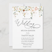 水彩ワイルドフラワーズ結婚式招待状 招待状 (正面)