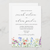 水彩ワイルドフラワーズ結婚式招待状 招待状 (正面/裏面)