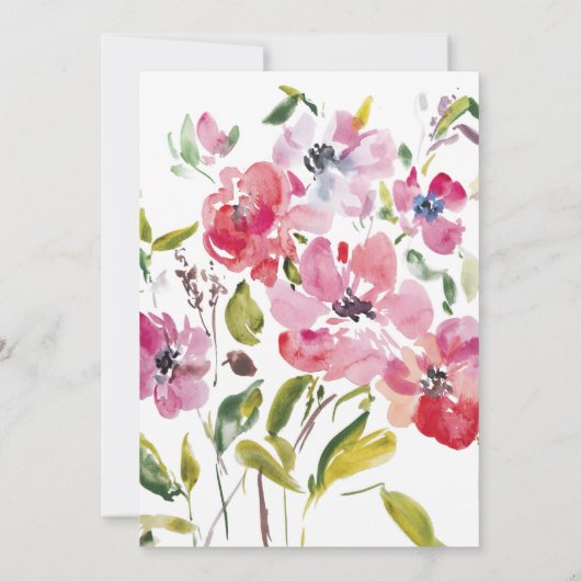 水彩ワイルドフラワーズ結婚式招待状 招待状 (裏面)