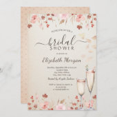 水彩ワイルドフラワーズ花びらプロセッコ 招待状 (正面/裏面)