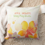 水彩ワイルドフラワーズ装飾用クッション クッション (ブランケット)