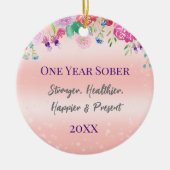 水彩ワイルドフラワーズ1年まじめな記念日 セラミックオーナメント (正面)