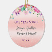 水彩ワイルドフラワーズ1年まじめな記念日 セラミックオーナメント (左)