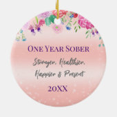 水彩ワイルドフラワーズ1年まじめな記念日 セラミックオーナメント (裏面)