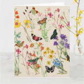 水彩ワイルドフラワーズ&蝶フローラガーデン カード (黄色い花)