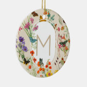 水彩ワイルドフラワーズ&蝶フローラガーデン セラミックオーナメント (右)