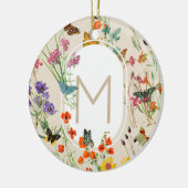 水彩ワイルドフラワーズ&蝶フローラガーデン セラミックオーナメント (左)