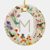 水彩ワイルドフラワーズ&蝶フローラガーデン セラミックオーナメント (裏面)
