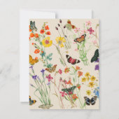 水彩ワイルドフラワーズ&蝶フローラガーデン ノートカード (裏面)