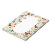 水彩ワイルドフラワーズ&蝶フローラガーデン ノートパッド (回転)