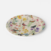 水彩ワイルドフラワーズ&蝶フローラガーデン ペーパープレート (アングル)