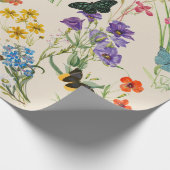 水彩ワイルドフラワーズ&蝶フローラガーデン ラッピングペーパー (角)