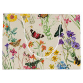 水彩ワイルドフラワーズ&蝶フローラガーデン ラージペーパーバッグ (裏面)