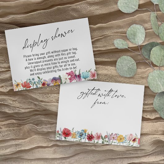 水彩ワイルドフラワータイポグラフィディスプレイシャワー エンクロージャーカード