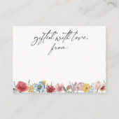 水彩ワイルドフラワータイポグラフィディスプレイシャワー エンクロージャーカード (裏面)