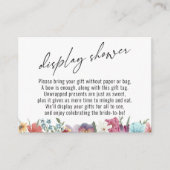 水彩ワイルドフラワータイポグラフィディスプレイシャワー エンクロージャーカード (正面)