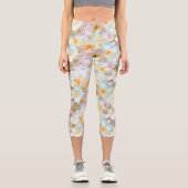 水彩ワイルドフラワーハイウェストキャプリス カプリレギンス (正面)