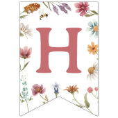 水彩ワイルドフラワーハッピーバースデーバナー バンティングフラッグ (第2の旗)