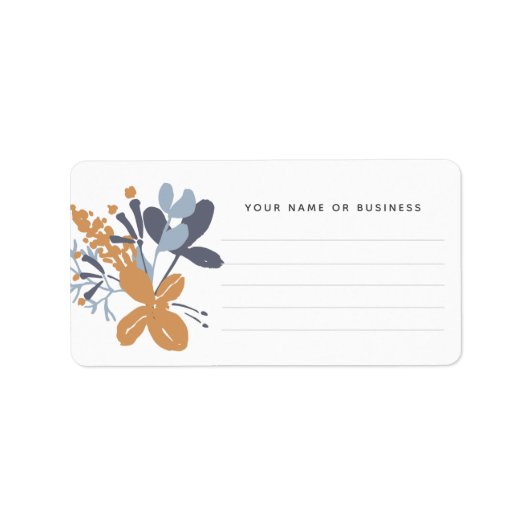 水彩ワイルドフラワーハーブ名ラベル空白の付き ラベル (正面)