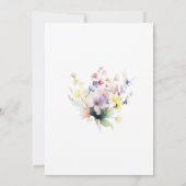 水彩ワイルドフラワーバラ金ゴールドフレームボホ結婚ズ 招待状 (裏面)