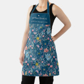 水彩ワイルドフラワーパターン名前をカスタムする文字 エプロン (インサイチュ)