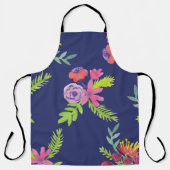 水彩ワイルドフラワーパターン エプロン (正面)