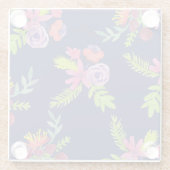 水彩ワイルドフラワーパターン ガラスコースター (裏面)