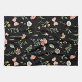 水彩ワイルドフラワーパターン キッチンタオル (横)