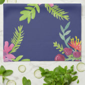 水彩ワイルドフラワーパターン キッチンタオル (折り畳み)