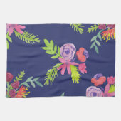 水彩ワイルドフラワーパターン キッチンタオル (横)