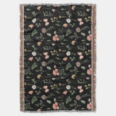 水彩ワイルドフラワーパターン スローブランケット (正面縦)