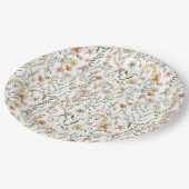 水彩ワイルドフラワーパターン ペーパープレート (アングル)