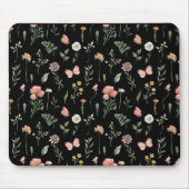 水彩ワイルドフラワーパターン マウスパッド (正面)