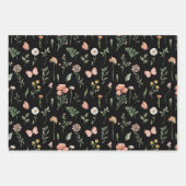 水彩ワイルドフラワーパターン ラッピングペーパーシート (正面3)